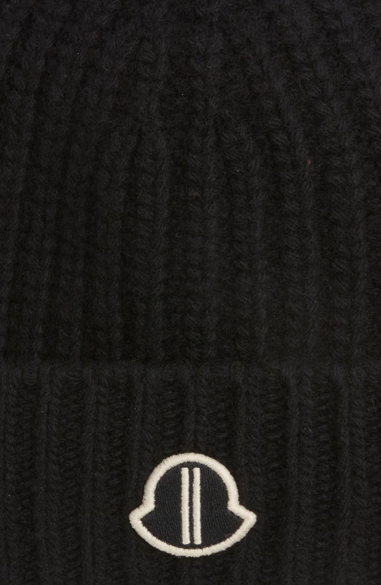 Moncler x Rick Owens Rib Virgin Wool & Cashmere Beanie, Alternate, color, 
