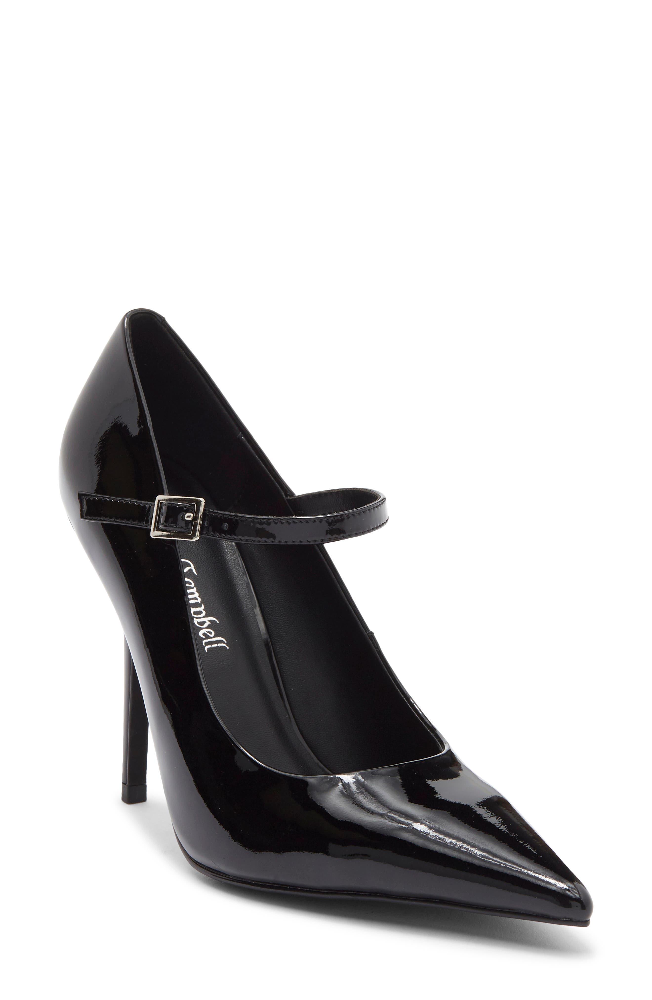 Jeffrey Campbell Session Pointed Toe Pump, Main, color, Black Patent