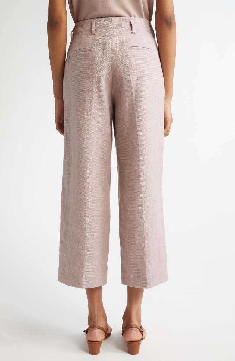 Max Mara Marco Stretch Linen & Cotton Crop Pants, Alternate, color, Pink