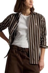 Polo Ralph Lauren Relaxed Fit Stripe Cotton Button-Up Shirt