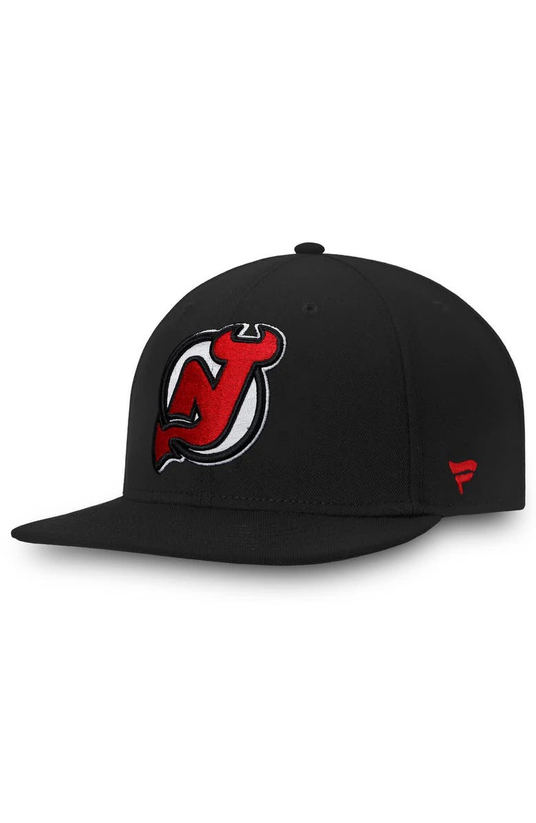 FANATICS Men's Fanatics Black New Jersey Devils Core Fitted Hat, Alternate, color,