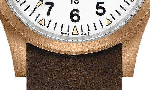Hamilton Khaki Field Mechanical Leather Strap Watch, 38mm In White
