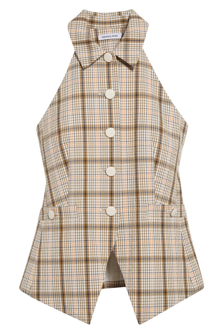 Orlinda Plaid Seersucker Vest, Alternate, color, DARK STONE MULTI