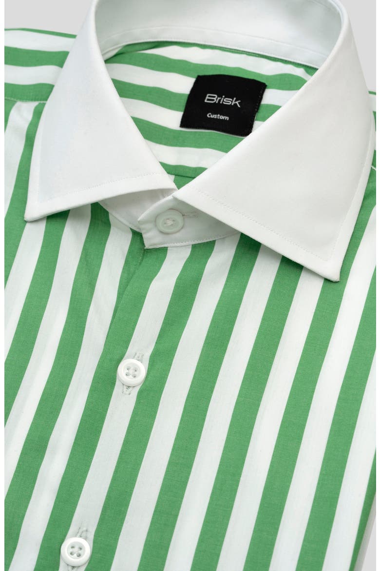 Bold Striped Pima Cotton Shirt, Alternate, color, Green Bold Striped