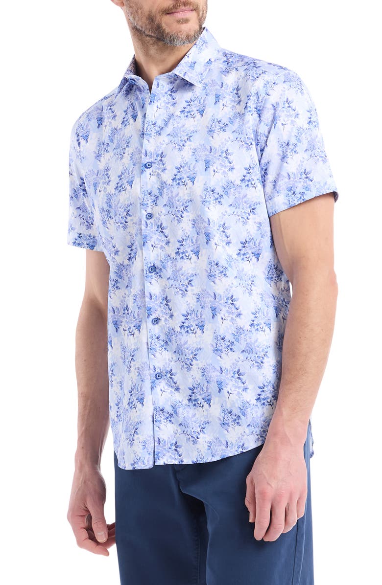 Robert Graham Earlston Short Sleeve Cotton Button-Up Shirt, Alternate, color, 