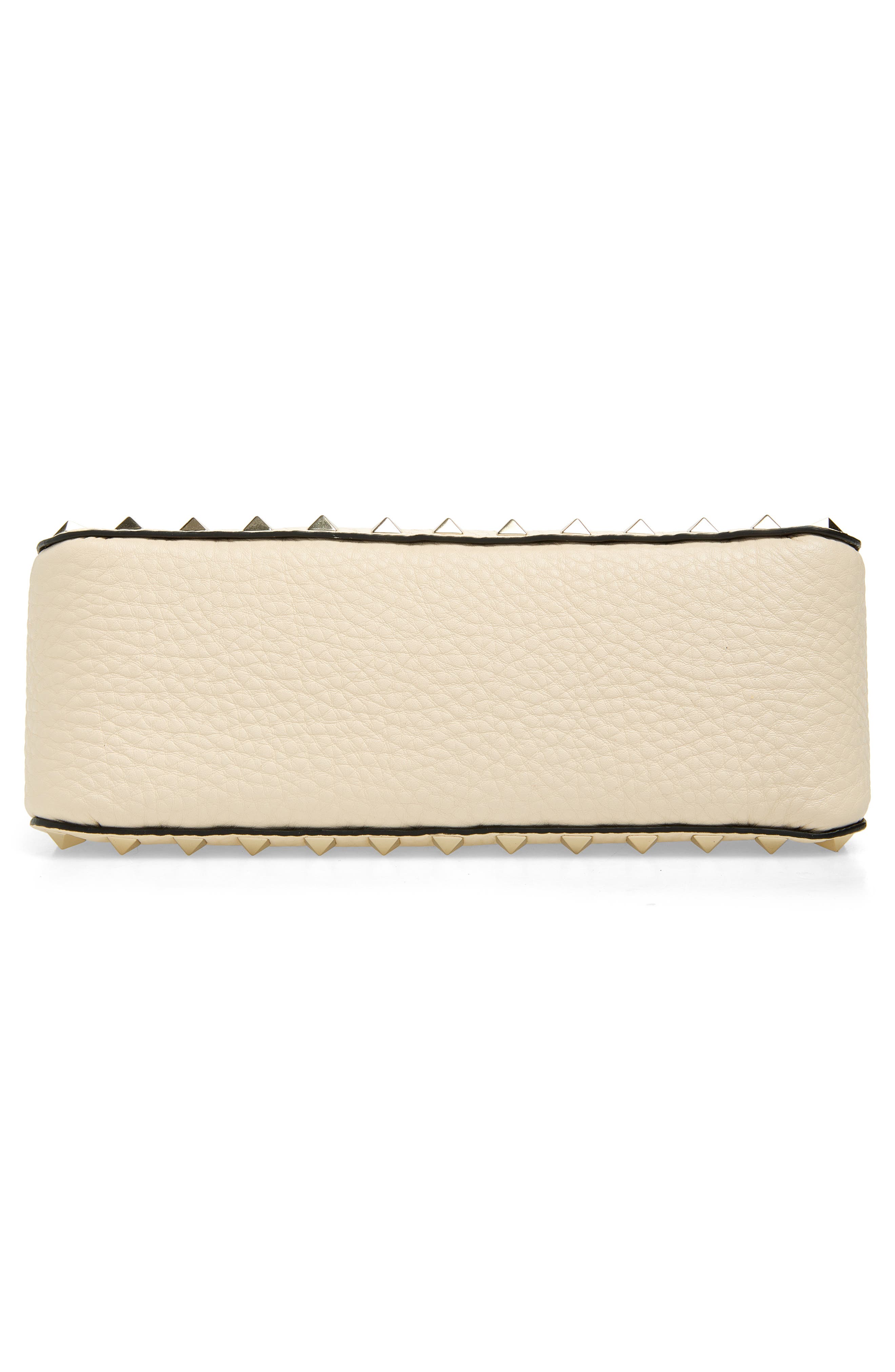 Small Rockstud Leather Shoulder Bag, Alternate, color, LIGHT IVORY