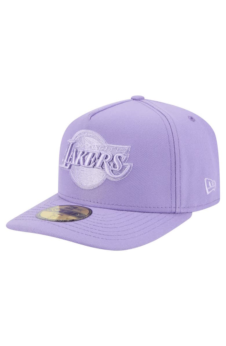 New Era Men's New Era  Purple Los Angeles Lakers Colorpack A-Frame Pinch Front 59FIFTY Fitted Hat, Main, color, 