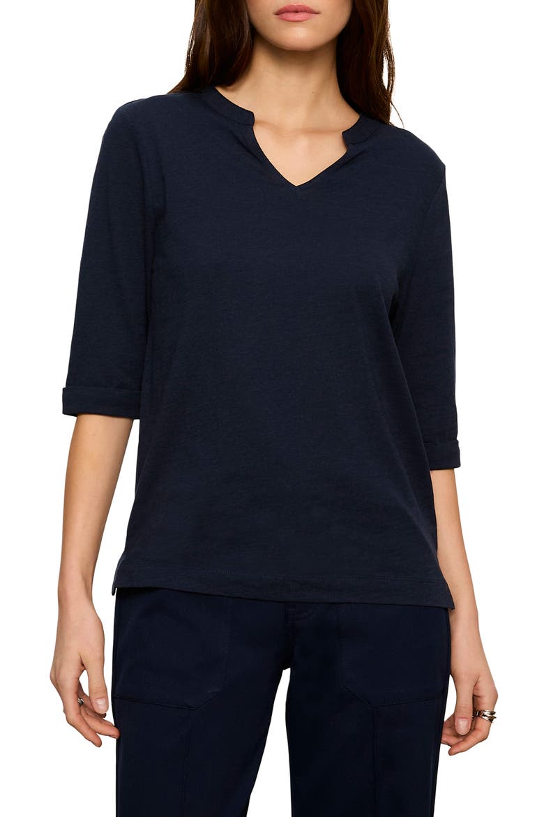 Dolce Notch Neck Top, Main, color, NAVY BLUE