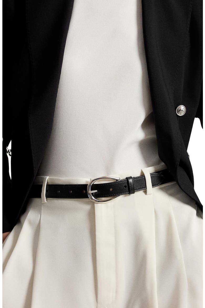 Vegetable Leather Belt, Alternate, color, BLACK