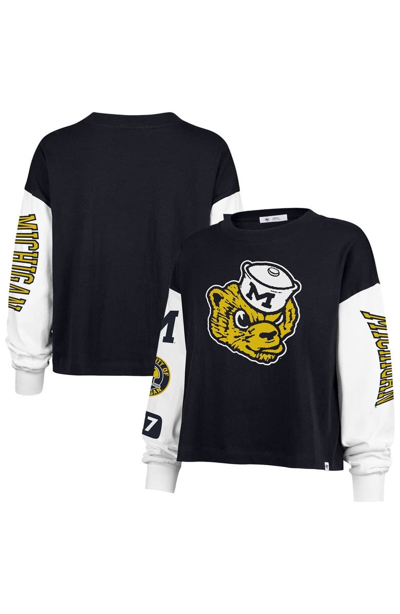 '47 Women's '47 Navy Michigan Wolverines Sydney Long Sleeve T-Shirt, Main, color, Navy