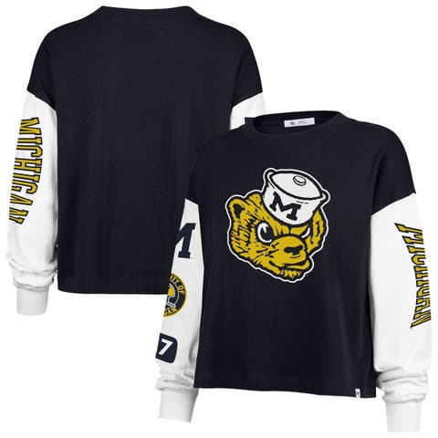 Women's '47 Navy Michigan Wolverines Sydney Long Sleeve T-Shirt