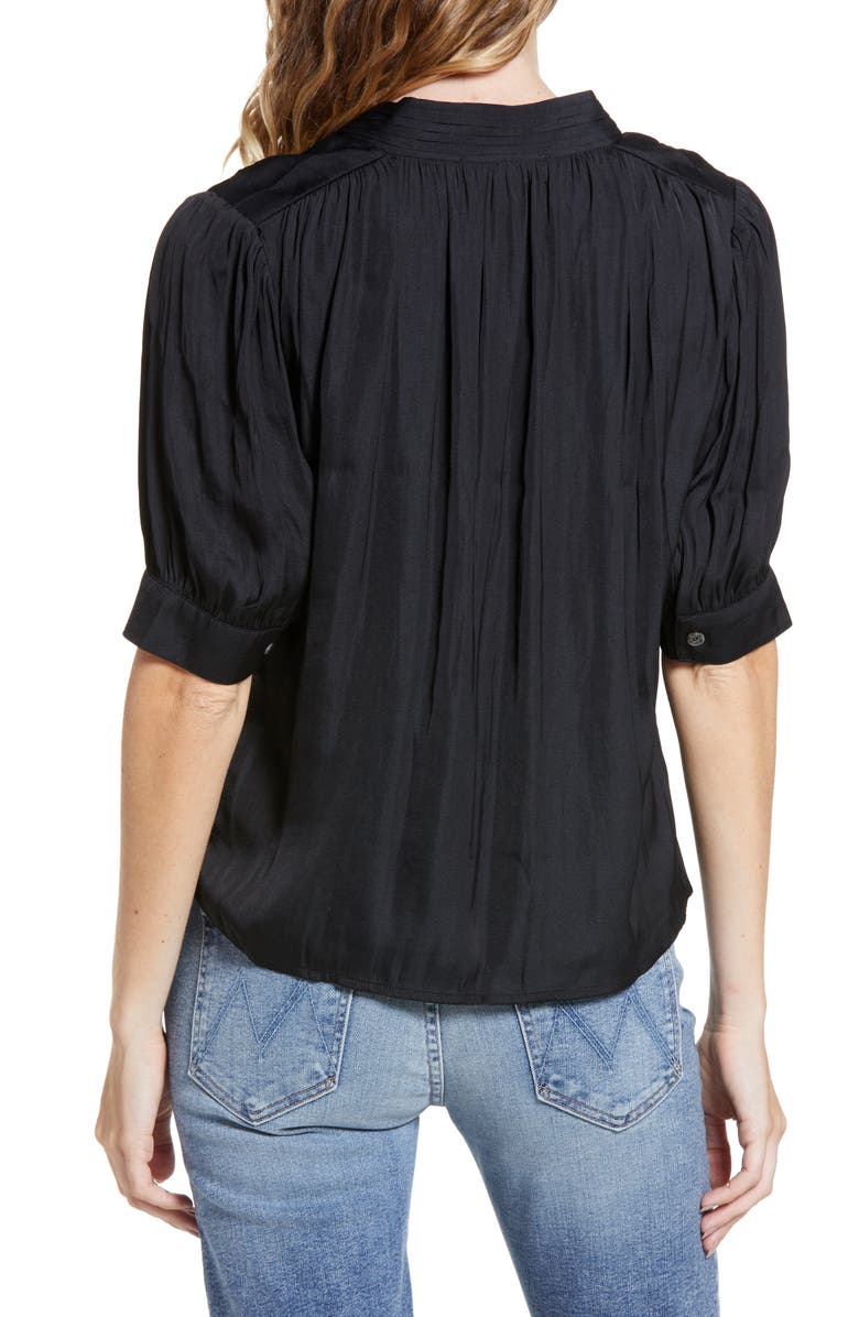 Treasure & Bond V-Neck Button-Up Blouse, Alternate, color, 