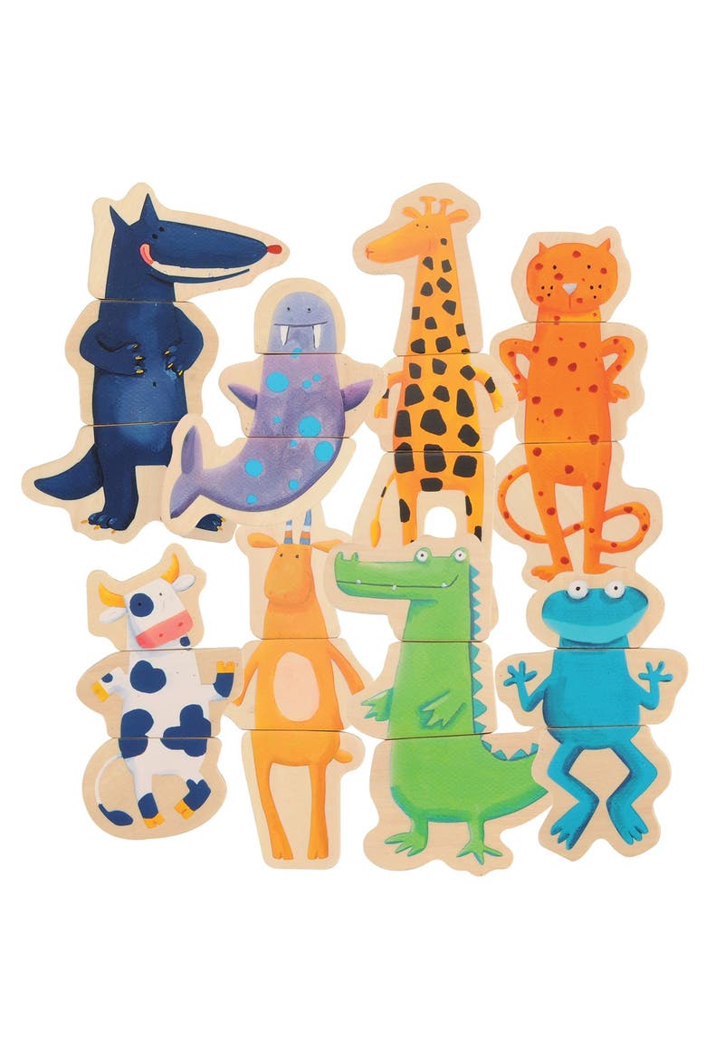 Magnetic Animal Puzzle Set - 14 Silly Animal Puzzles, Alternate, color, blue