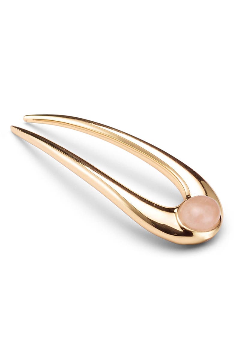 LELET NY Frankie Stone Mini French Pin, Main, color, Rose Quartz