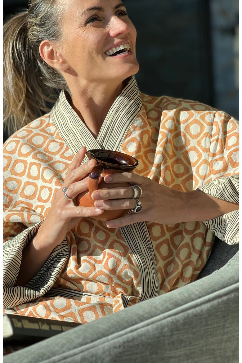 Block Print Reversible Robe, Alternate, color, Block Print