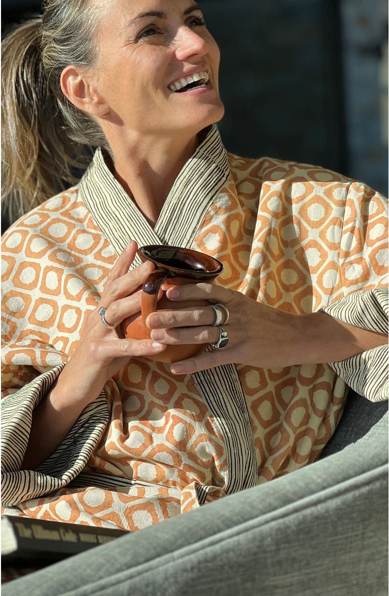 Verve Culture Block Print Reversible Robe, Alternate, color, Block Print