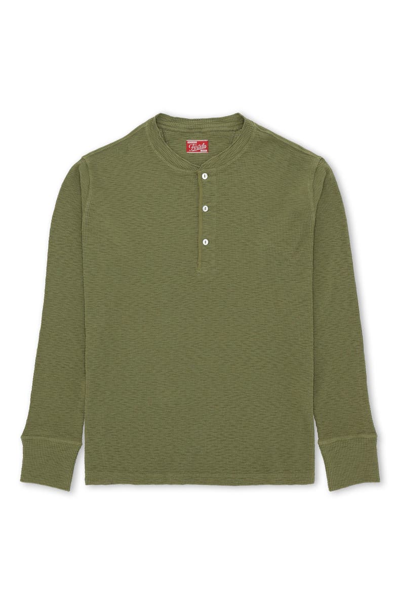 Fortela Amish Waffle Knit Henley, Main, color, Oil