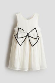 H&M Bow-detail Organza Dress