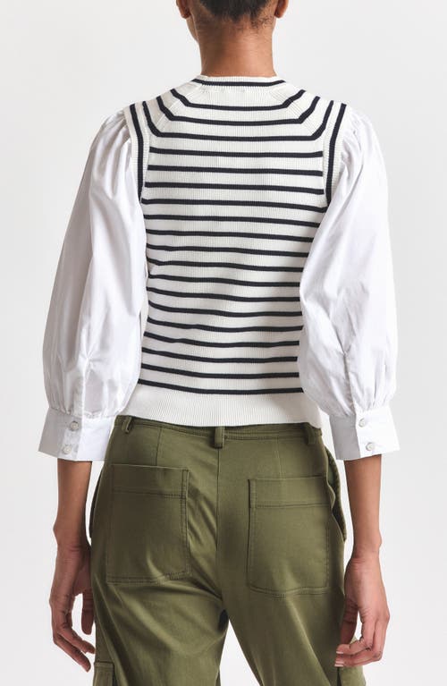 Derek Lam 10 Crosby Tirza Mixed Media Sweater In Multi