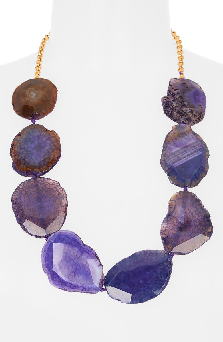 Kenneth Jay Lane Agate Necklace, Alternate, color, Amy