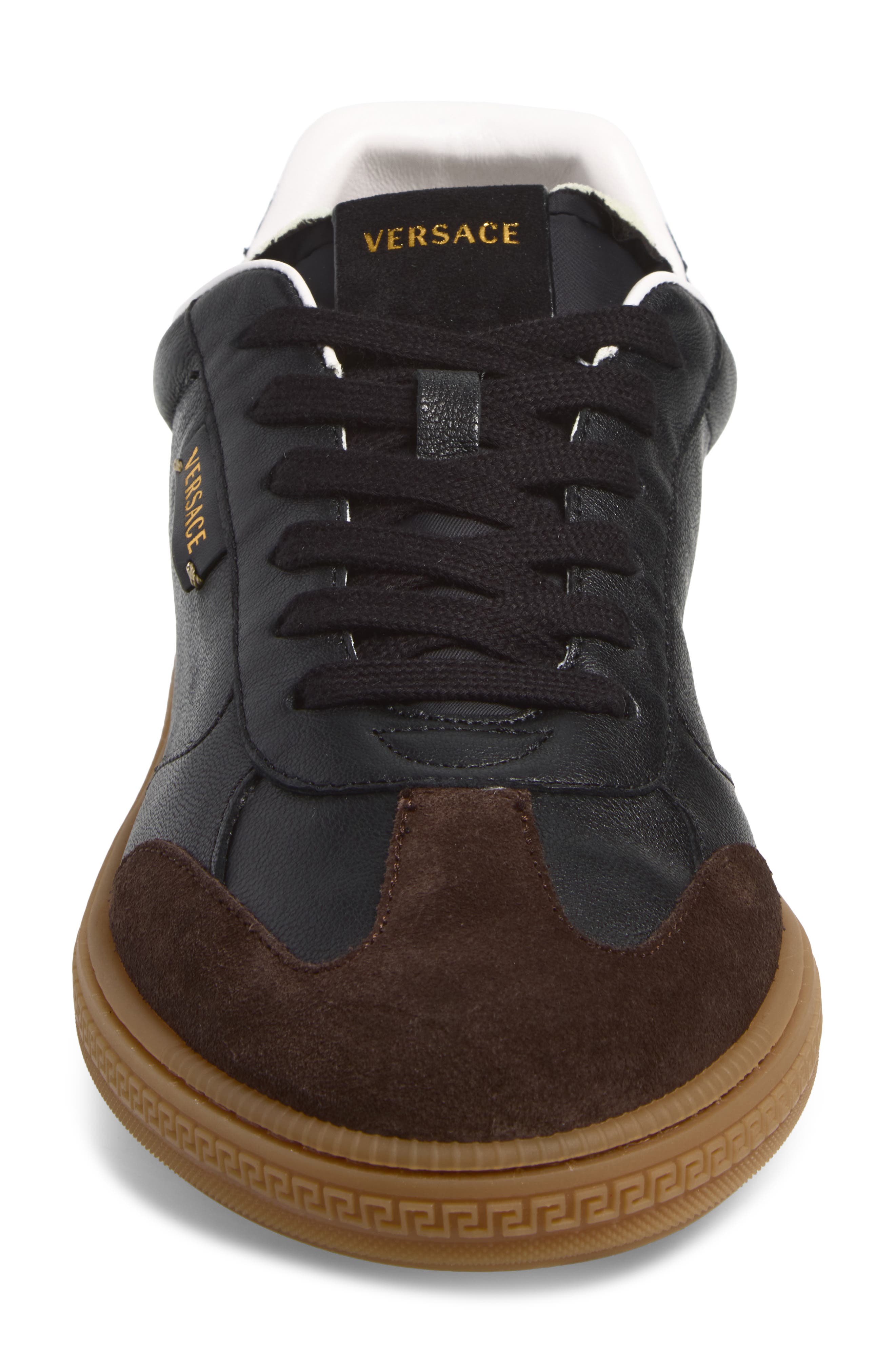 Greca Court Low Top Sneaker, Alternate, color, MOKA NERO
