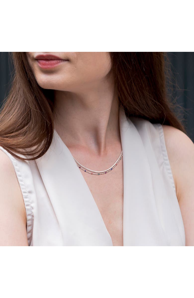 DELMAR Double Strand Necklace, Alternate, color, Silver Multi-Color