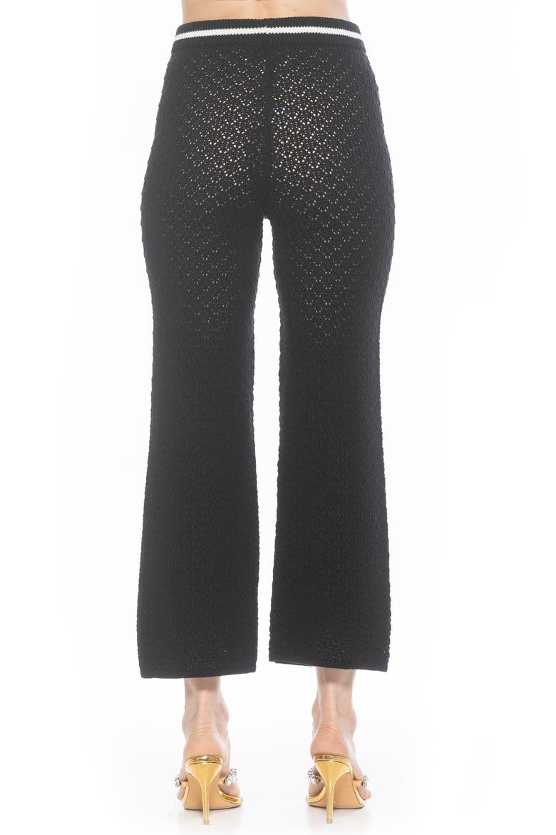 Kora Cropped Open Stitch Knit Pants, Alternate, color, BLACK