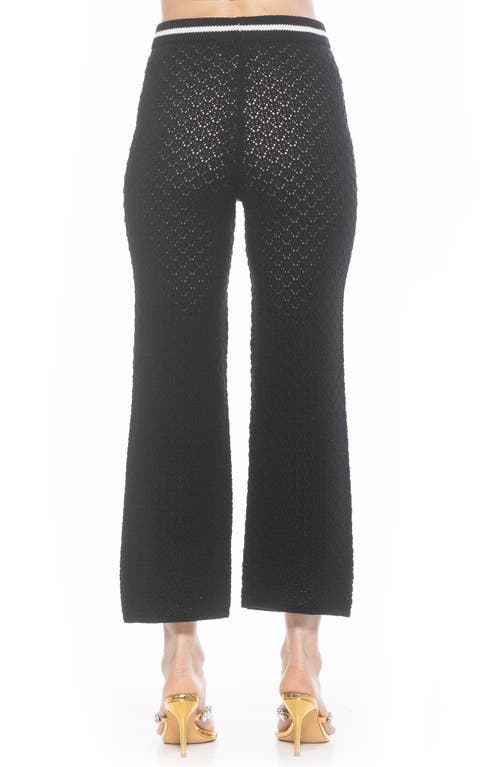 Alexia Admor Kora Cropped Open Stitch Knit Pants In Black