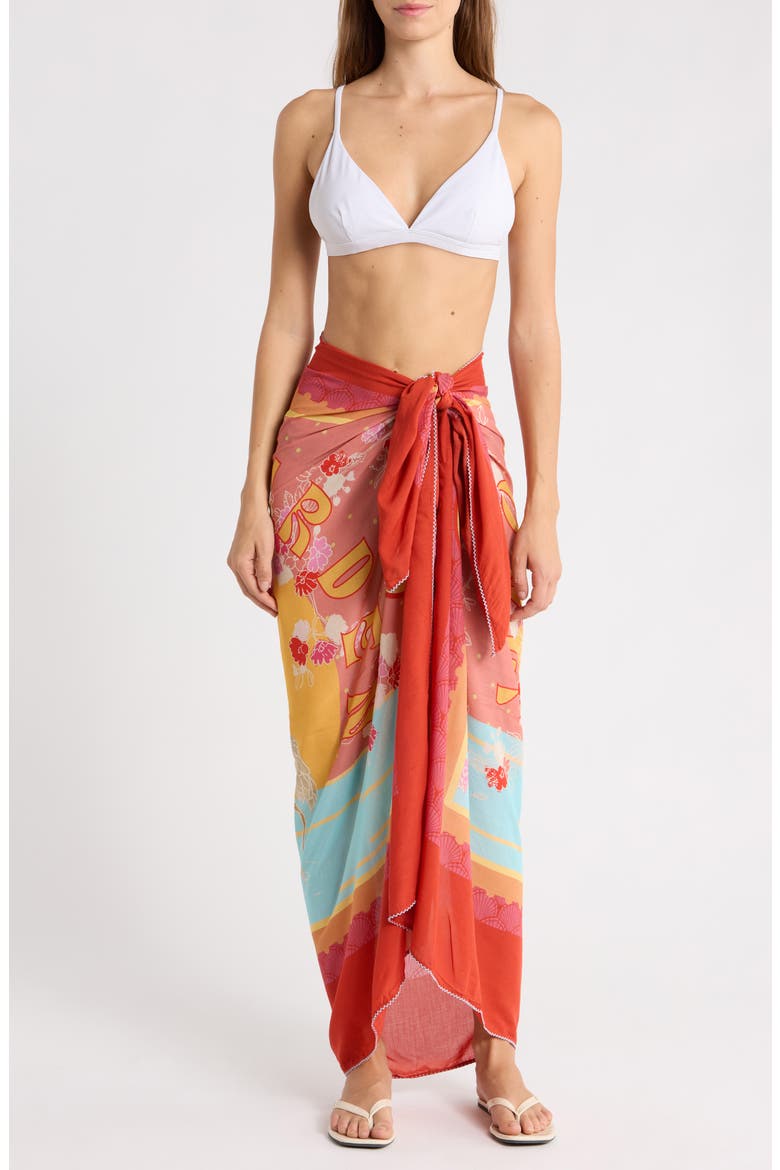 Isla Cover-Up Sarong, Main, color, BRIGHT RED