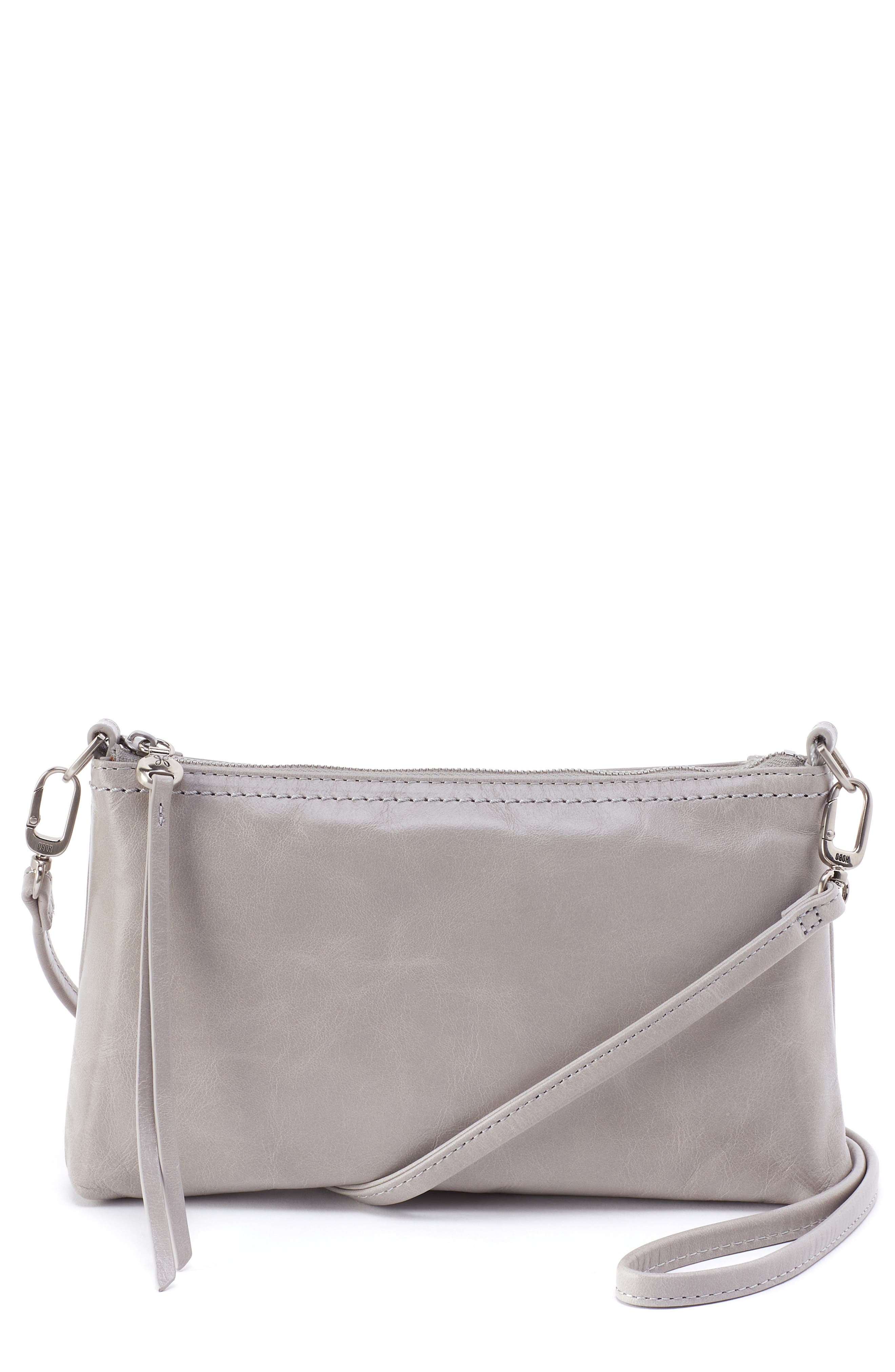 HOBO Darcy Convertible Leather Crossbody Bag, Main, color, Light Grey