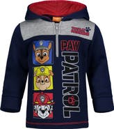 Nickelodeon Paw Patrol Boys' Fleece Quarter-zip Hooded Sweatshirt (toddler, Little Kid & Big Kid)