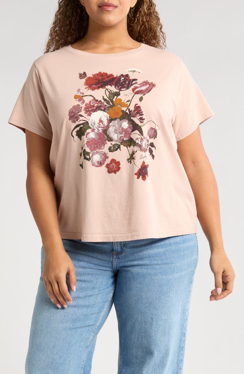 Lucky Brand Heritage Bouquet Boyfriend T-Shirt, Main, color, 