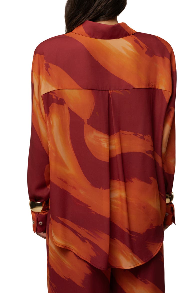 Fierce Form Button-Down Shirt, Alternate, color, Crimson Dusk