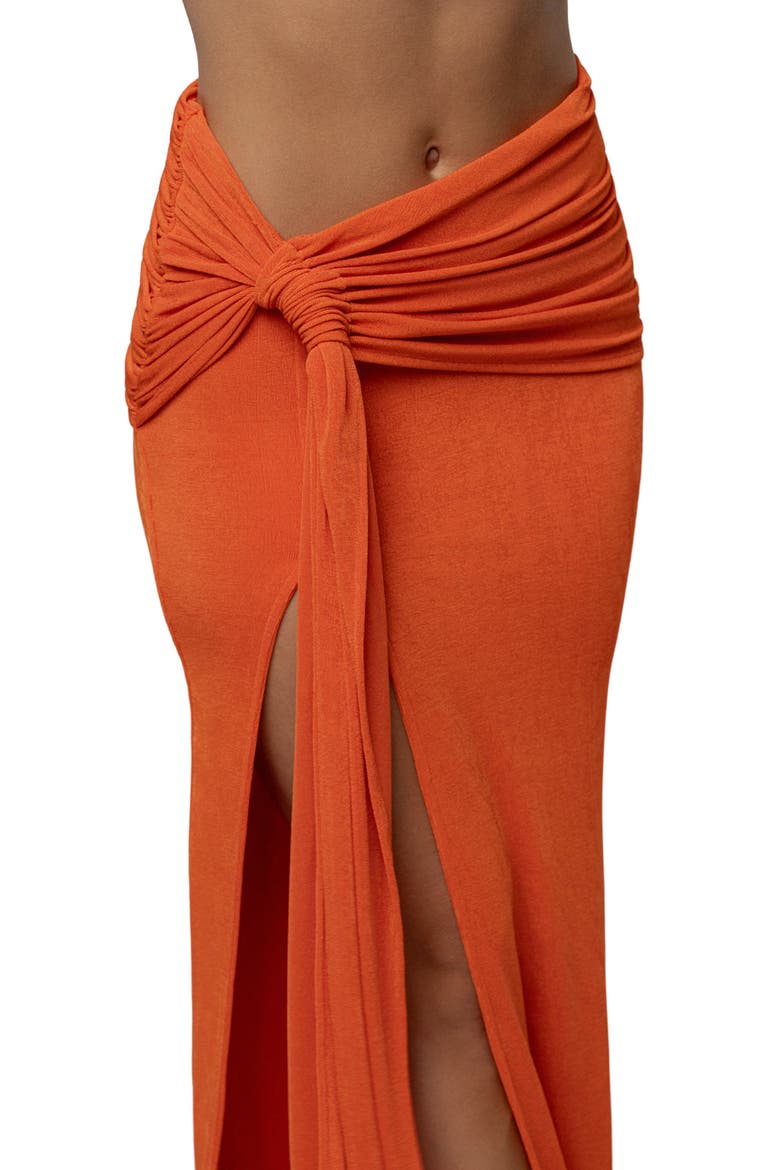Muse Draped Maxi Skirt, Alternate, color, Orange
