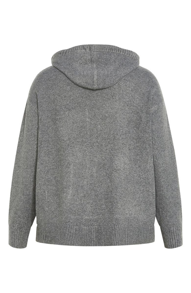 City Chic Ally Sweater Hoodie, Alternate, color, Grey