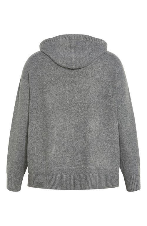 City Chic Ally Sweater Hoodie In Gray