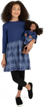 Leveret Girls Skirt Dress with Matching Doll Dress, 100% Cotton