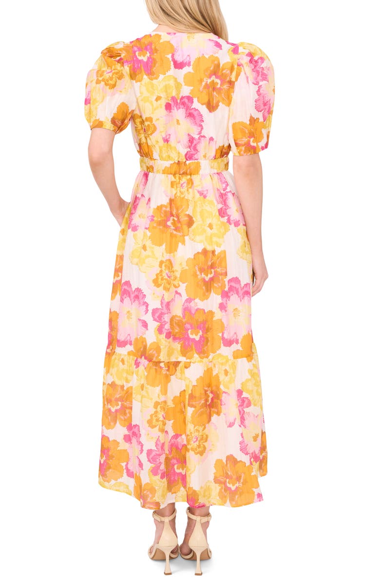 CeCe Floral Puff Sleeve Maxi Dress, Alternate, color,