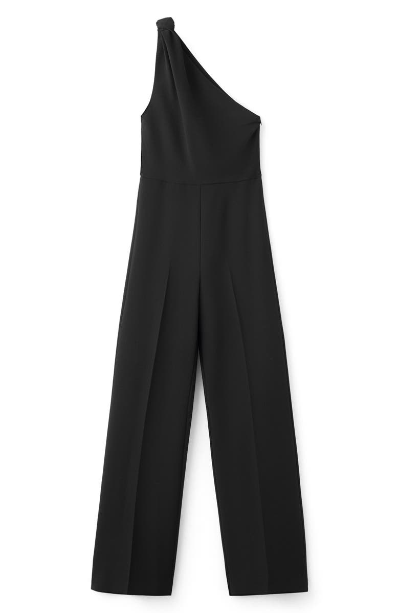 MANGO Knotted One-Shoulder Jumpsuit, Main, color, 