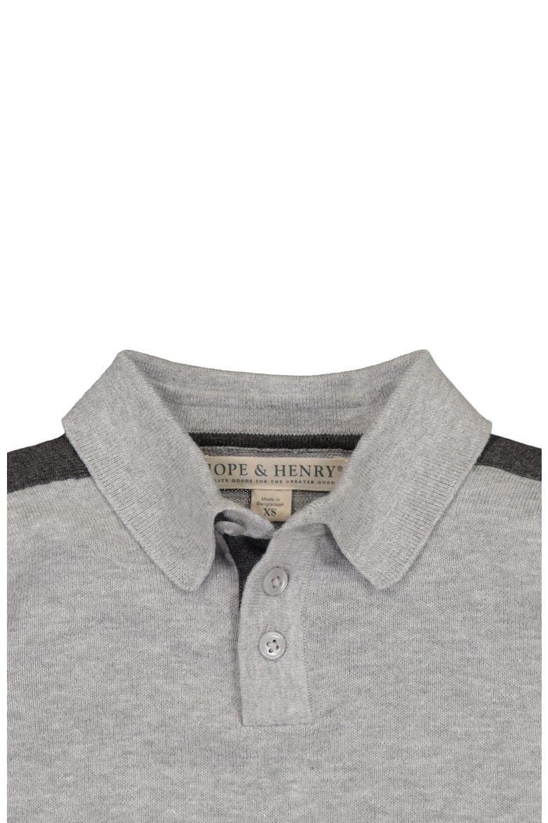 Boys' Long Sleeve Sweater Polo, Kids, Alternate, color, Grey