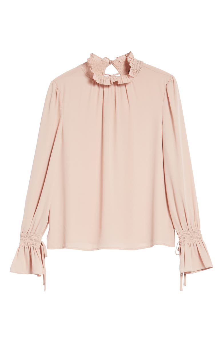 Vince Camuto Smocked Neck Blouse, Alternate, color, 