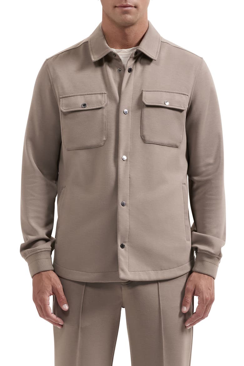 Soft Touch Knit Shirt Jacket, Main, color, WALNUT
