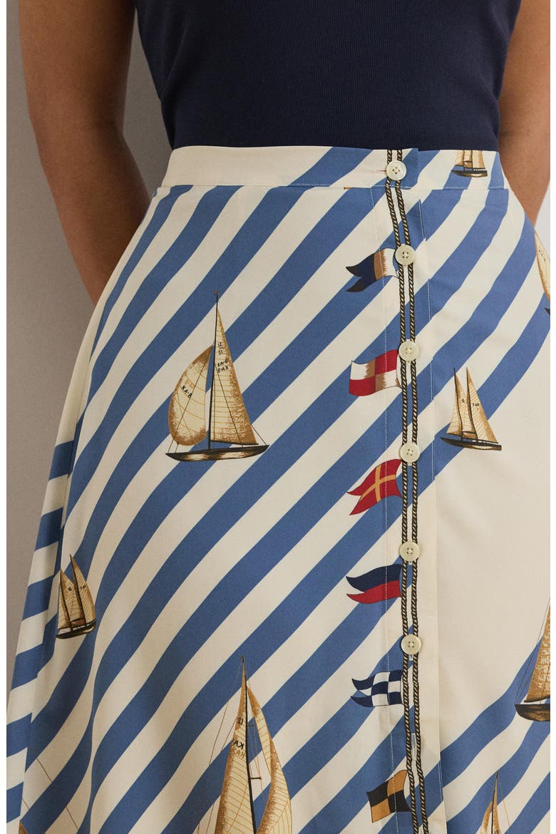Sailboat Stripe Midi Skirt, Alternate, color, CREAM/ MULTI