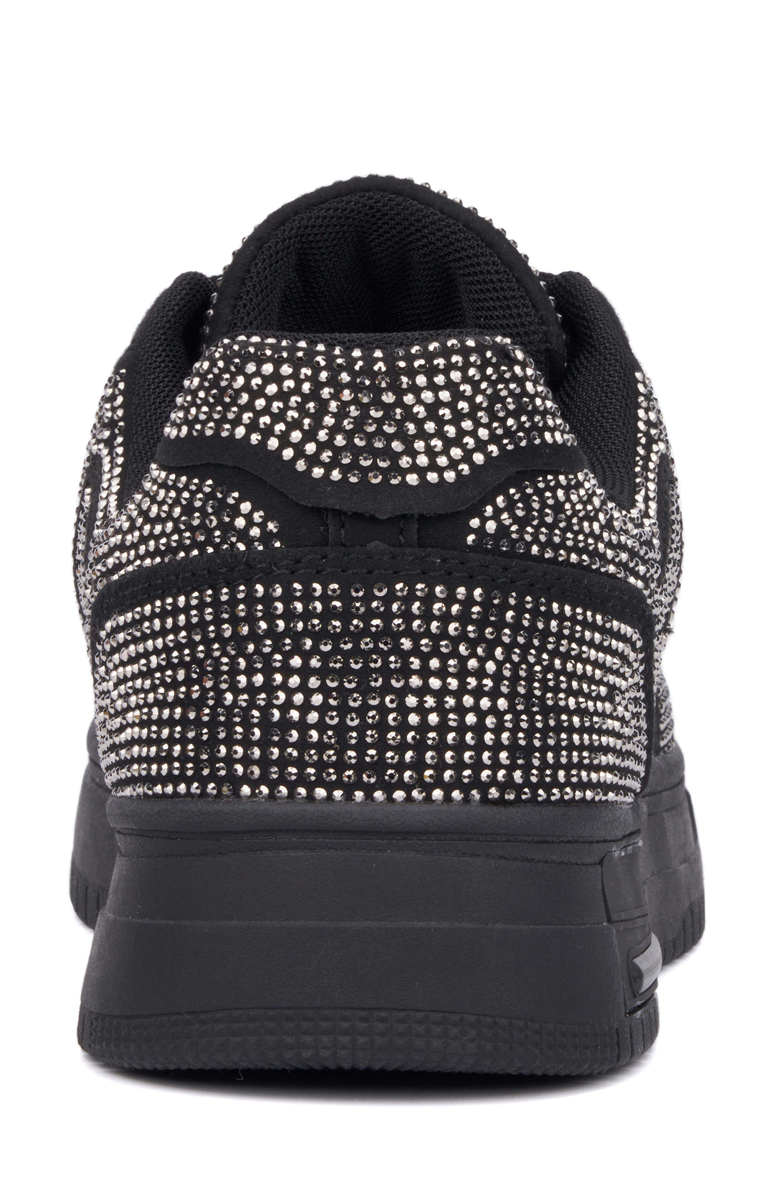 OLIVIA MILLER Sunshine Rhinestone Sneaker, Alternate, color, Black