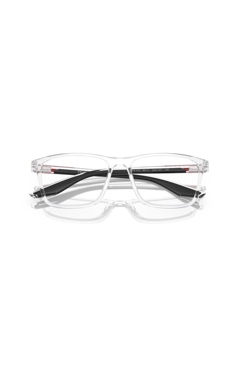 Prada Linea Rossa 56mm Rectangle optical glasses, Alternate, color, Transparent