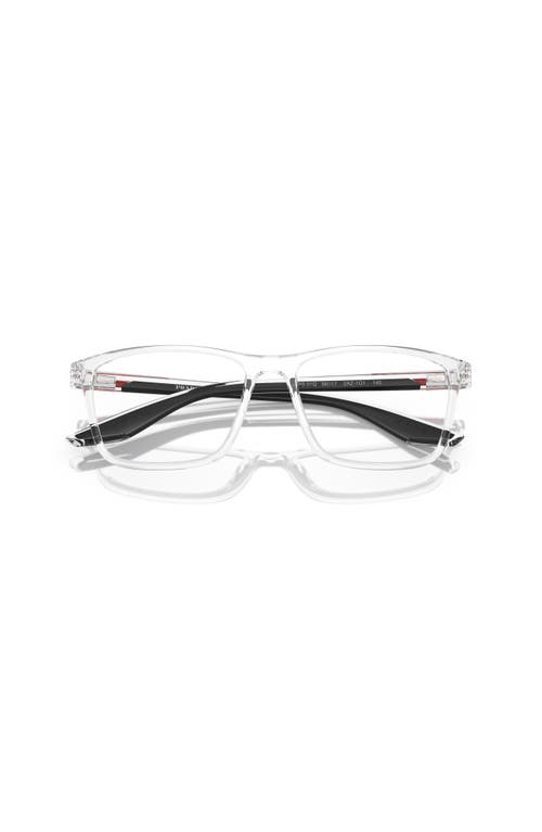 Prada Linea Rossa 56mm Rectangle Optical Glasses In Metallic