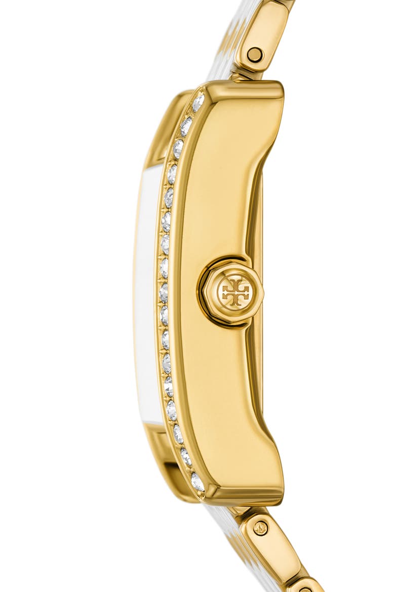 The Eleanor Crystal Bracelet Watch, 27mm x 34mm, Alternate, color, TWO TONE