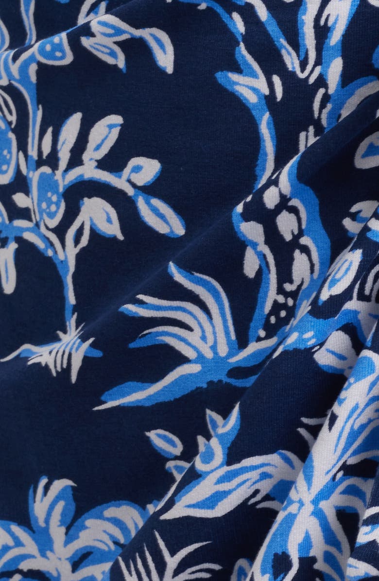 Lilly Pulitzer<sup>®</sup> Jemma Botanical Print Long Sleeve Wrap Front Romper, Alternate, color, Low Tide Navy Tall Tales