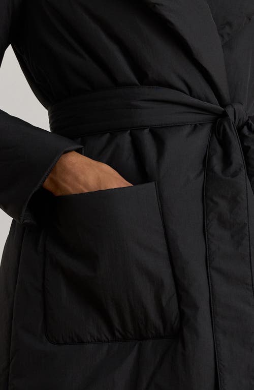 Ralph Lauren Lauren Puffer Long Wrap Jacket In Black