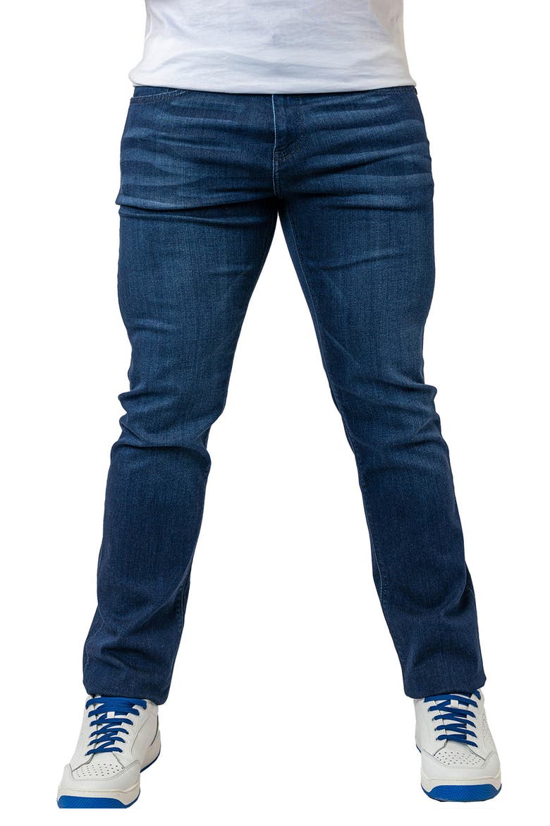 Torn Stretch Denim Jeans, Main, color, BLUE